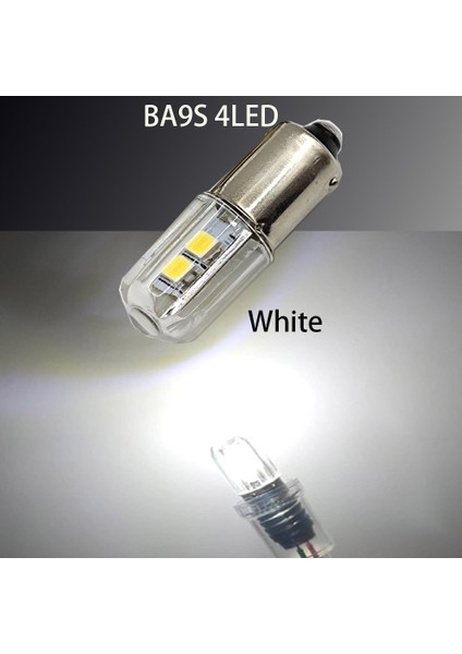 Ba9S 4Led -V3 Beyaz Ba9S T4W Led Araba Ampulü T2W T3W H5W Iç Araba Led Plaka Işığı Md Dc12V (Yurt Dışından)