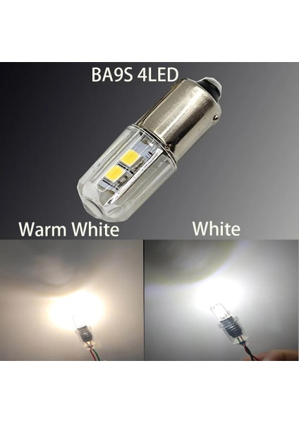 Ba9S 4Led -V3 Beyaz Ba9S T4W Led Araba Ampulü T2W T3W H5W Iç Araba Led Plaka Işığı Md Dc12V (Yurt Dışından) fırsatları