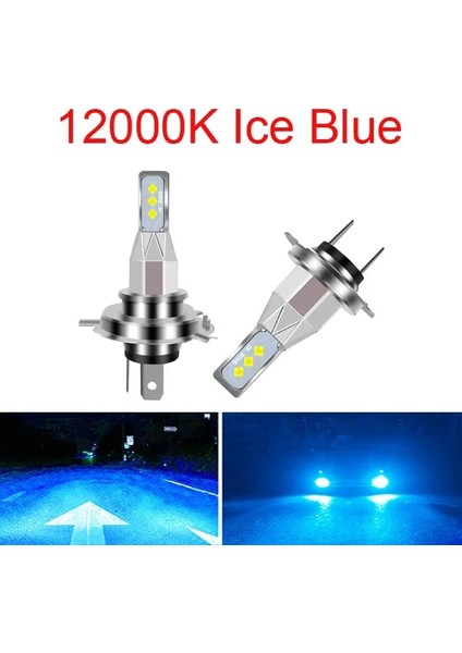 H8 Stili 12000K Buz Mavisi 2 Adet H7 Lm Yüksek Güç Far H1 H4 H8 H11 H Hb Hb Led Ampul Turbo Lamba Araba Için 12V 24V 6500K (Yurt Dışından)