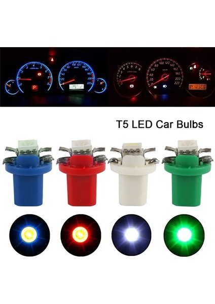 10 Adet Mavi V T5 Led Araç Gösterge Panelleri Ampuller Düşük Güç Değiştirici Radyo Işığı Otomatik Anahtar Lambası (Yurt Dışından)
