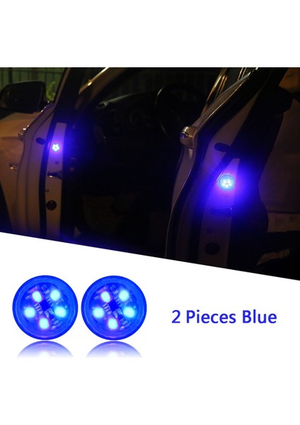 Mavi X 2 Adet Evrensel Led Araba Açılış Kapısı Güvenlik Uyarısı Çarpışma Önleyici Işıklar Manyetik Sensör Strobe Yanıp Sönen Alarm Işıkları Park Lambası (Yurt Dışından)