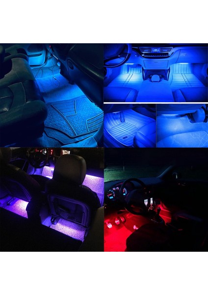 36Led Puro Çakmak Otomotiv Iç Dekoratif Işıklar Led Araba Ayak Işığı Led Atmosfer Lambası Ortam Lambası Uzaktan Ses Kontrolü (Yurt Dışından)