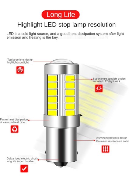 1157 Bay15D P21-5W Stili Kehribar Anbus 33Smd W Ba15S Led Yedekleme Ters Işık Yok E Bay15D W21W T20 Led Dönüş Sinyali Işıkları 12V (Yurt Dışından)