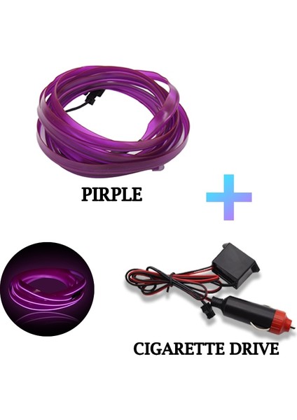 3M Tarzı Mor-C M Araba Led Işık Iç Ortam Led Şerit Neon Aydınlatma Çelenk Tel Halat Tüp Dekorasyon Esnek Tüp Renkleri Oto Led (Yurt Dışından)
