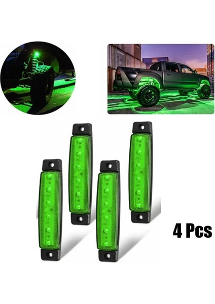 4 Adet Pc Araba Led Kaya Işık Şeridi Yan Göstergeler Lambası Jeep Rzr Offroad Fkup Kamyon Motosiklet Için Su Geçirmez Dekor Lambaları (Yurt Dışından)