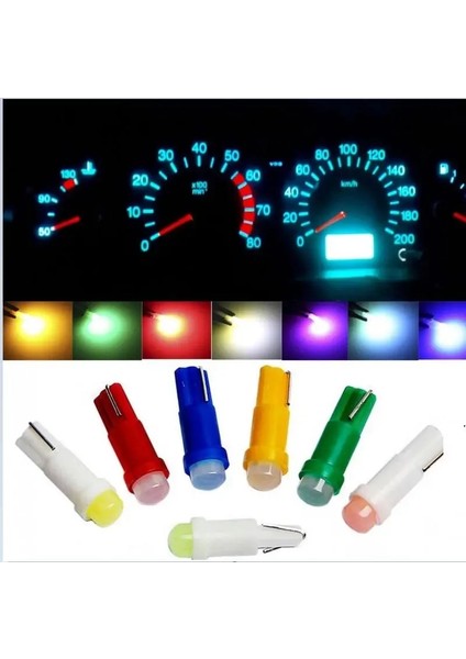 Sarı T5 Led Işıklar W1.2W W3W Led Araba Iç Işık Oto Yan Kama Pano Göstergesi Gösterge Lambası Ampul Led Süper Parlak (Yurt Dışından)