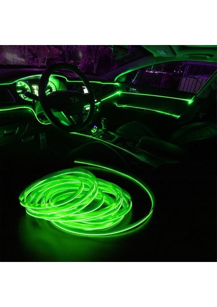 Beyaz Stil Yeşil Araba Şerit Hattı Işıkları Araba Iç Aydınlatma Oto Kapı Işığı Usb Led Tel Halat Hattı 12V Dekoratif Lambalı Esnek Neon Işıklar (Yurt Dışından)