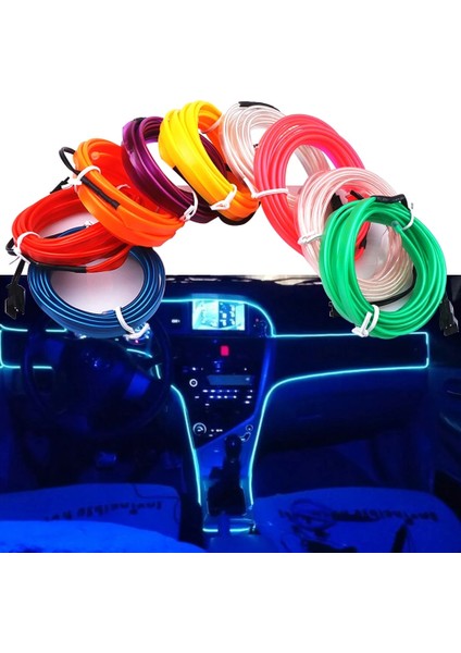 Beyaz Stil Yeşil Araba Şerit Hattı Işıkları Araba Iç Aydınlatma Oto Kapı Işığı Usb Led Tel Halat Hattı 12V Dekoratif Lambalı Esnek Neon Işıklar (Yurt Dışından) fırsatları