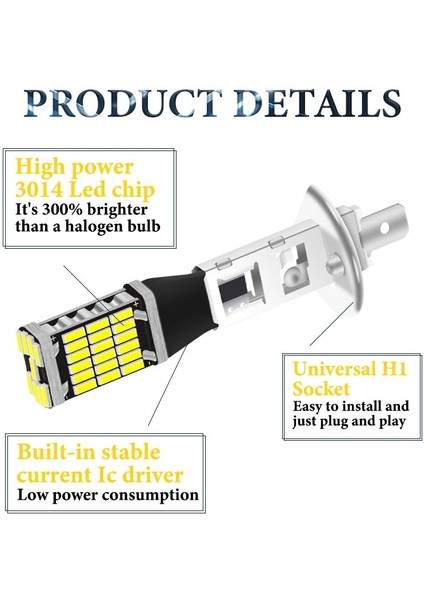 H1 Stili Kırmızı 2 Adet H1 Led H3 Led Led Araba Lambaları Sis Farları Led Sis Far Ampulk Beyaz Otomatik Sis Lambası Gündüz Çalışan Işık Whıteamberred (Yurt Dışından) fırsatları