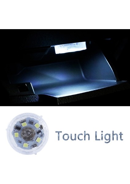Beyaz Işık Kablosuz Mini Led Dokunmatik Anahtar Işık Taşınabilir Araba Gece Okuma Lambası Iç Ortam Lambası 3 Renk Dokunmadan Gece Işıkları (Yurt Dışından)