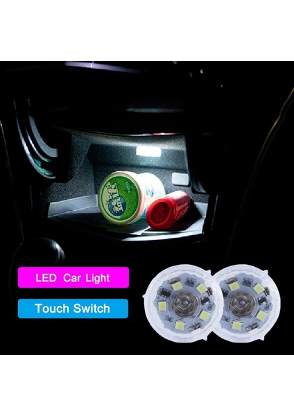 Beyaz Işık Kablosuz Mini Led Dokunmatik Anahtar Işık Taşınabilir Araba Gece Okuma Lambası Iç Ortam Lambası 3 Renk Dokunmadan Gece Işıkları (Yurt Dışından)