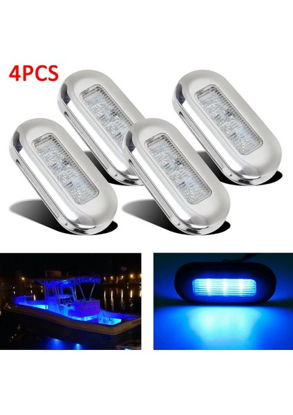 24V Tarzı Mavi V 3 Led Tekne Merdiven Güverte Yan Işaret Işık Göstergesi Dönüş Sinyali Aydınlatması Iç Aydınlatma Işıkları Deniz Tekne Aksesuarı Arka Lambaları (Yurt Dışından)
