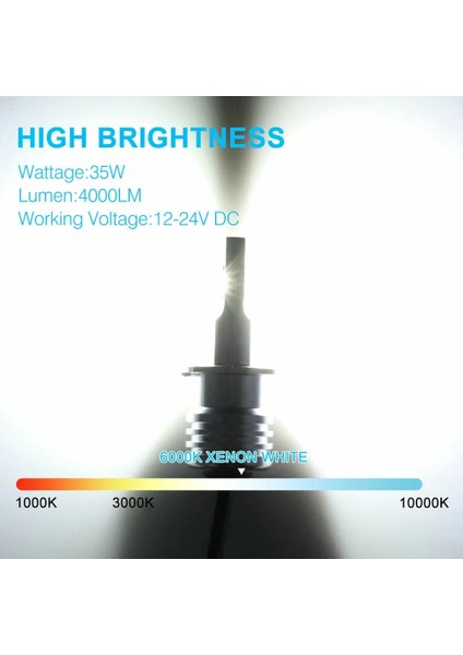 6000 K Stili Beyaz 2X H3 Süper Beyaz Cree Led Far Kiti 100W Lm Sis Sürüş Drl Ampul 6000K (Yurt Dışından) fiyatları