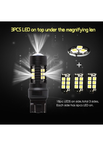Kehribar Tarzı 7443 Standart Lm T20 W21W Led Led Wy21W Led Ampul T W Araba Fren Ters Işık 12V Lamba Dönüş Sinyali (Yurt Dışından)