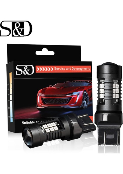 Kehribar Tarzı 7443 Standart Lm T20 W21W Led Led Wy21W Led Ampul T W Araba Fren Ters Işık 12V Lamba Dönüş Sinyali (Yurt Dışından)