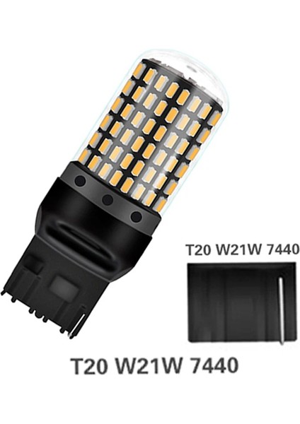 Beyaz Stil 7440 T20 W21W Yüksek Güçlü Led S Baw T W21W Bay15D W 21W Araba Led Sinyal Lambaları Canbus Otomatik Fren Lambası V (Yurt Dışından)