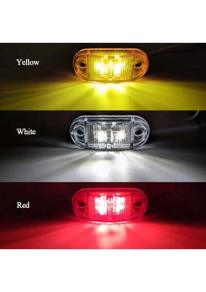 Beyaz 4 Adet V 24V Römork Kamyonları Için Led Yan Işaret Işıkları Karavan Yan Boşluk Işareti Işık Lambası Led Kamyon Amber Kırmızı Beyaz (Yurt Dışından) modelleri
