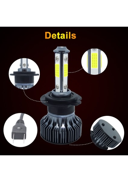 H11 Stili 2 Taraf 12000K Mavi 2 Adet H4 Hdes Led Araba Far Lümen H1 Ampuller H H8 H9 H11 Hk Sis Ampul Turbo Lambası (Yurt Dışından)