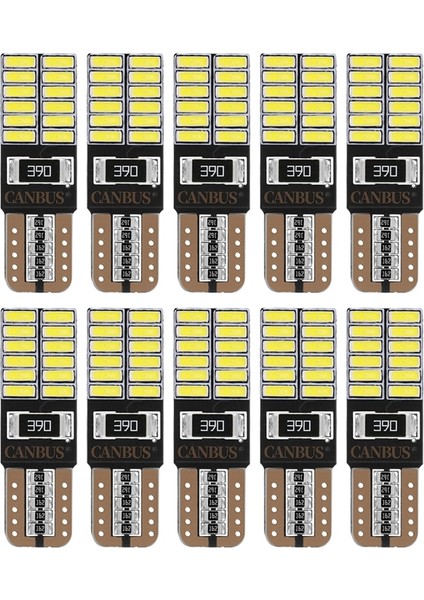 Kırmızı Lot T10 Led Ampul W5W Led'Ler Canbus No Ev 7000K Beyaz Araba Sinyal Işığı Iç Kubbe Ampul Kama Yan Boşluk Lambası (Yurt Dışından)