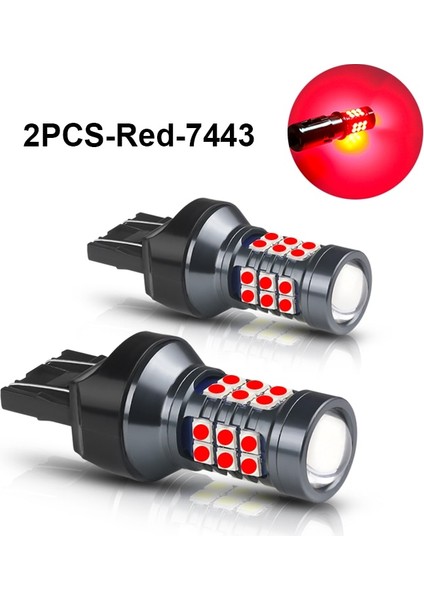 2 Adet-Kırmızı-7443 Nlpearl 2X T20 Led Wy21W W21W Led Ampuller Led T20 Süper Parlak Md Yedekleme Araba Sinyal Lambası Için Geri Vites Işık (Yurt Dışından)