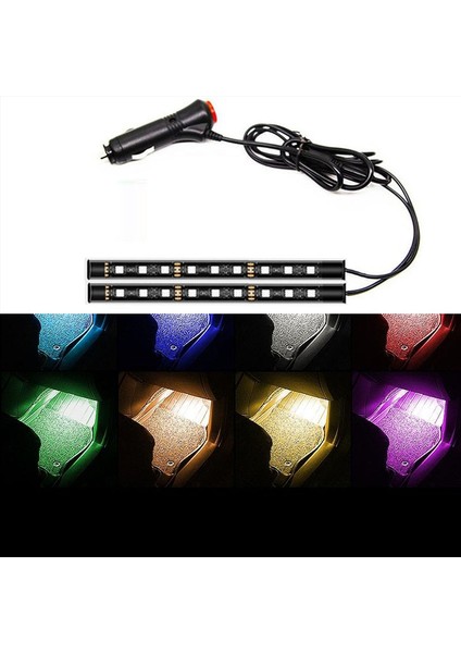 Kırmızı Araba 9 Led Zemin Ayakları Atmosfer Lambası Dekorasyon Lambası Peugeot Için (Yurt Dışından)