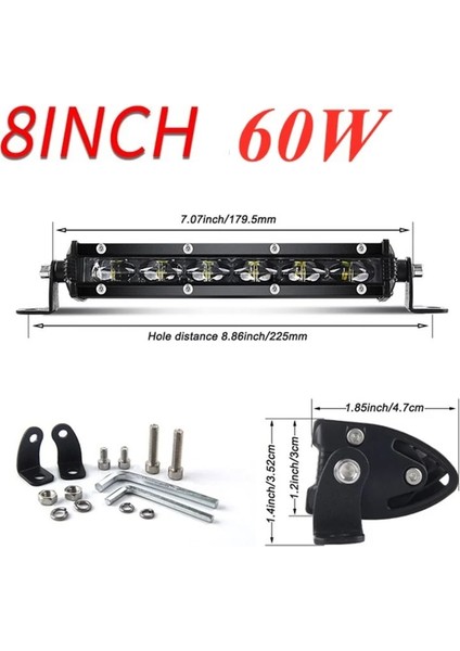 6D 8 Inç 60W Stili 6D Lens Süper Ince Led Işık Çubuğu 60W 120W 180W Araba Traktör Suv Kamyon Tekne 4Wd 4X4 Offroad Atv Led Çalışma Işıkları Sürüş Lambası (Yurt Dışından)