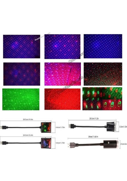E Kırmızı Mavi Ses Yeni Yüksek Li Araba Led Yıldızlı Gökyüzü Işığı 9 Aydınlatma Modu Ses Aktif Usb Yıldız Projektör Gece Işıkları Araba Dekoratif Lambalar (Yurt Dışından)