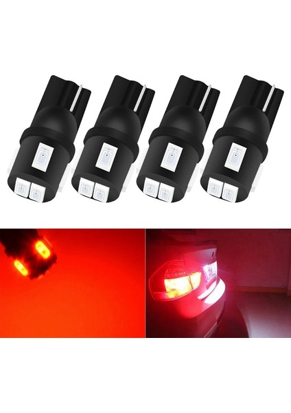 4 Adet Kırmızı Katur T10 W5W Led Ampuller Smd Oto Araba Led Dome Haritası Gövde Plaka Işık Lamba Ampul T10 Led Amber Beyaz Aydınlatma (Yurt Dışından)