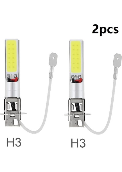 2 Adet H3 1 Adet H1H3 Canbus Süper Parlak Led Ampul Beyaz Araba Sis Işık Far Cob 12V 20W 6000K Çalışan Ampul Oto Motosiklet Lambaları (Yurt Dışından)
