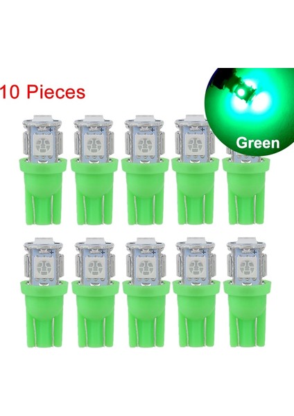 10 Adet Yeşil Ar Led Ampul T10 W5W 194 Led Sinyal Işığı 12V Md 7500K Beyaz Oto Iç Kubbe Okuma Lambası Yan Kama Gövde Lambası (Yurt Dışından)