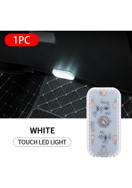 Beyaz Aydınlatma 1 Adet Adet Manyetik Araba Led Dokunmatik Işıklar Kablosuz Iç Işık Usb Çatı Tavan Kapı Ayak Gövdesi Için Okuma Lambaları Saklama Kutusu (Yurt Dışından)