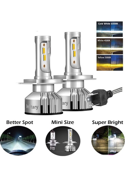 H1 Stili 6500K Soğuk Beyaz Infitary H4 H7 Led Araba Farları Ampuller Ze Lm 6500K 4500K H1 H3 H11 H Hb3 Hb4 Otomatik Sis Farları (Yurt Dışından) modelleri