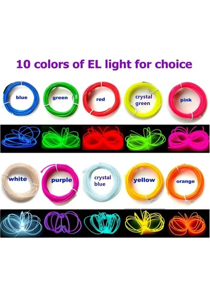 2 Metre Stili Kristal Mavi Neon El Tel Dize Şerit Halat Tüp Işık Araba Dıy Projesi Için Esnek Ortam Işıkları Oto Dekoratif Aksesuarlar (Yurt Dışından)