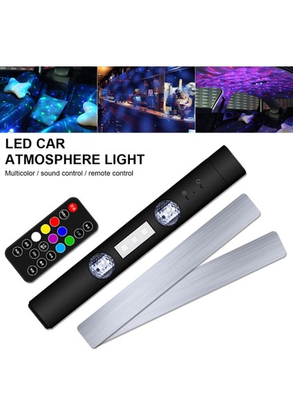 No.2 Boyutu Araba Iç Ortam Işığı 5 Mod Yıldız Atmosfer Lambası Usb Şarj Edilebilir Çok Renkli Otomatik Ev Için Akülü Dekoratif Kubbe Işık (Yurt Dışından)