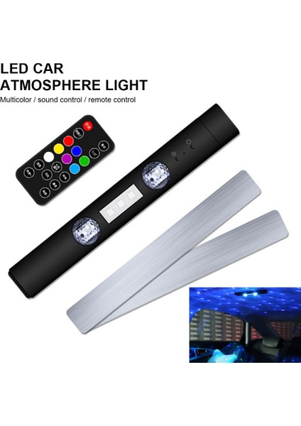No.2 Boyutu Araba Iç Ortam Işığı 5 Mod Yıldız Atmosfer Lambası Usb Şarj Edilebilir Çok Renkli Otomatik Ev Için Akülü Dekoratif Kubbe Işık (Yurt Dışından)
