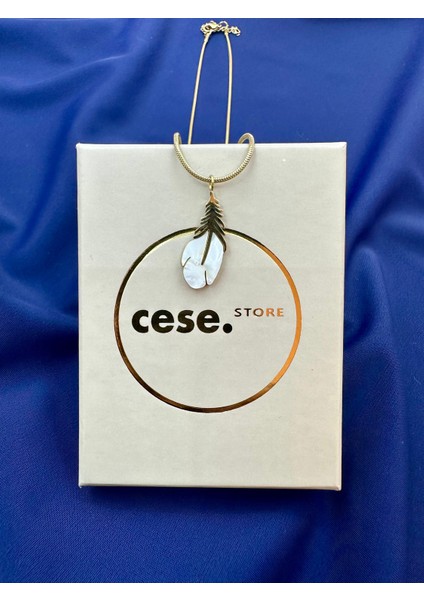 Celeste Shine Sedef Uçlu Beyaz Paslanmaz-Kararmaz Çelik Kolye modelleri