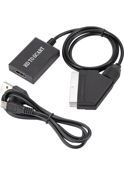 5083 HDMI To Scart 1080P Hd Av Video Çevirici Dönüştürücü Adaptör