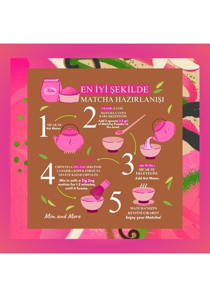 Vanilya Aromalı Pembe Superfood Matcha tozu 25 gr