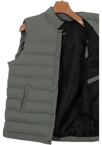 Erkek Dar Kesim Karbon Deri Yeşil Şişme Yelek RAR01236 modelleri