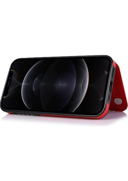 IPhone 12 Için Cüzdan Durumda Pro Max Çift Manyetik Toka Kart Yuvaları Pu (Yurt Dışından) modelleri
