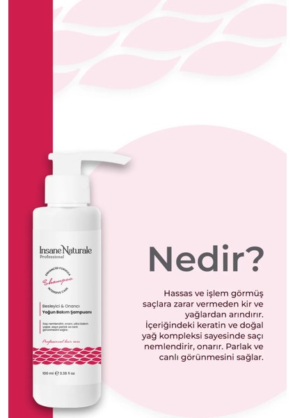 Besleyici & Onarıcı Yoğun Bakım Şampuanı (Valiz-Seyahat Boy) 100 ml modelleri