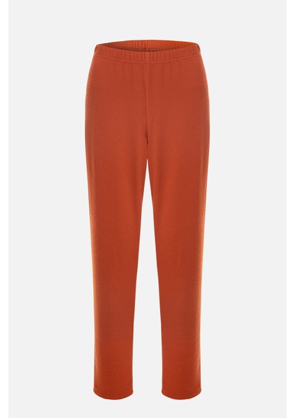 Kadın Gömlek Yaka Rakun Nakışlı Fitilli Örme Pijama Takımı