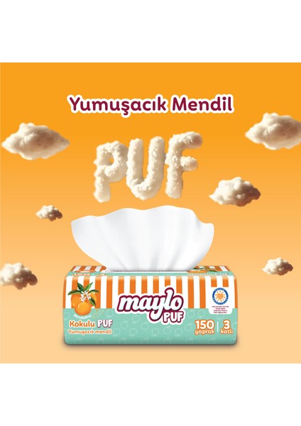 Mandalina Kokulu Çek Kullan Puf Mendil 150 Yaprak