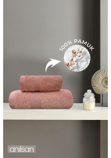 2'li El ve Yüz Havlusu Seti - 50 x 80 - 30 x 50 cm , Pamuk, Spa ve Otel Havlusu