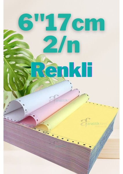 Sürekli Form 6''X17CM 2/n Baskısız Kantar Fişi 1000'LI Renkli 6 Inç 17 cm 2 Nühsa