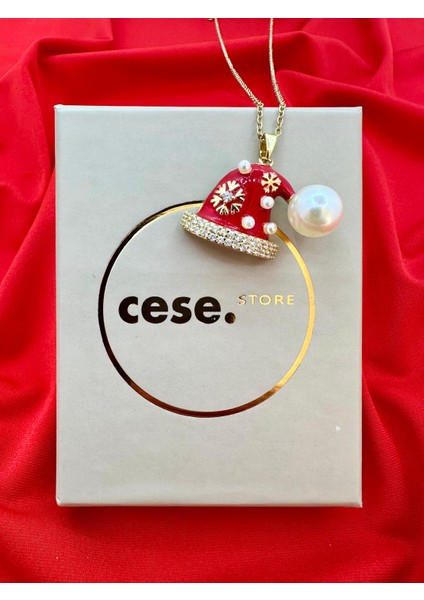 Celeste Shine Yılbaşı Temalı Ince Zincir ve Zirkon Taş Detaylı Patik Kolye