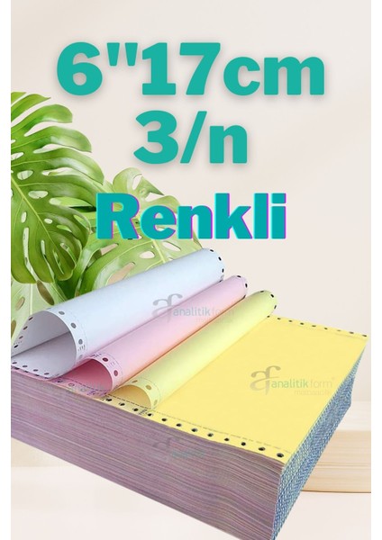 Sürekli Form 6''X17CM 3/n Baskısız Kantar Fişi 1000'LI Renkli 6 Inç 17 cm 3 Nühsa