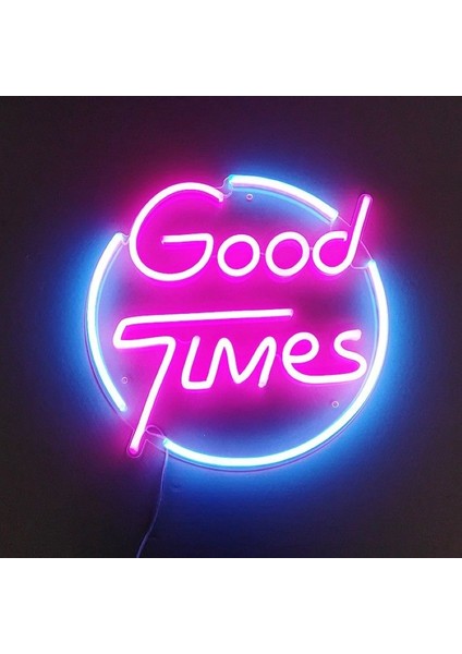 Neon LED Tabela Dekoratif Aydınlatma -Good Times, 50X50CM-