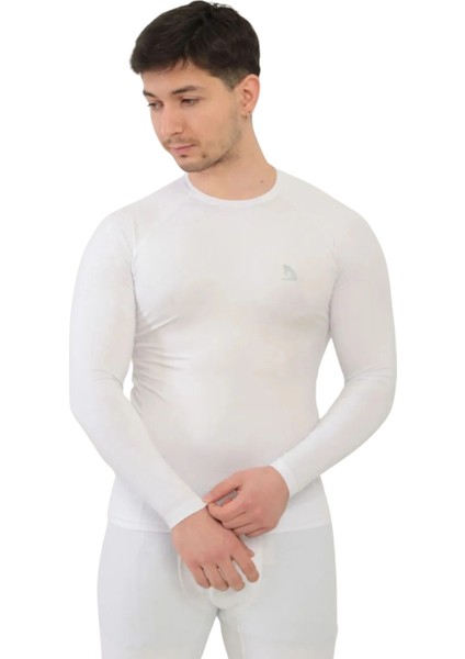 Erkek Beyaz Uzun Kollu Compression Fitness Gym Body Tshirt DMN25478 modelleri