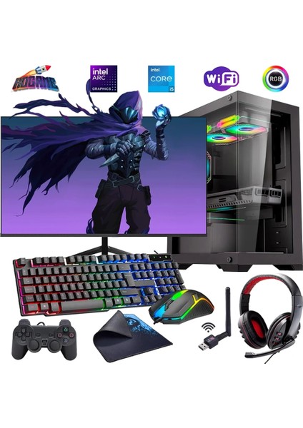 I5 14400F 16GB Ddr4 480SSD 12GB Arc B580 27" 165Hz Mon. Oyun Bilgisayarı (Gaming Set)